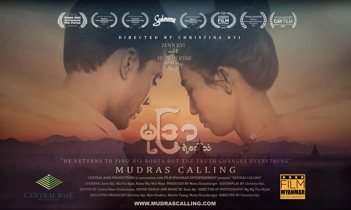 Official Mudras Calling film artwork featuring Jaden and Hnin Thuzar